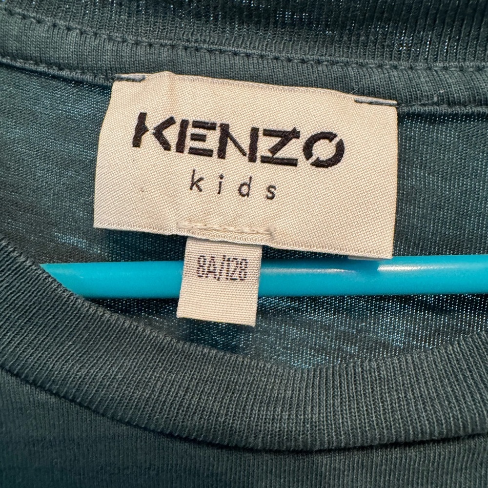 Kenzo Kids Green Elephant Graphic Long Sleeve Shirt Size 8 - Picture 4 of 4